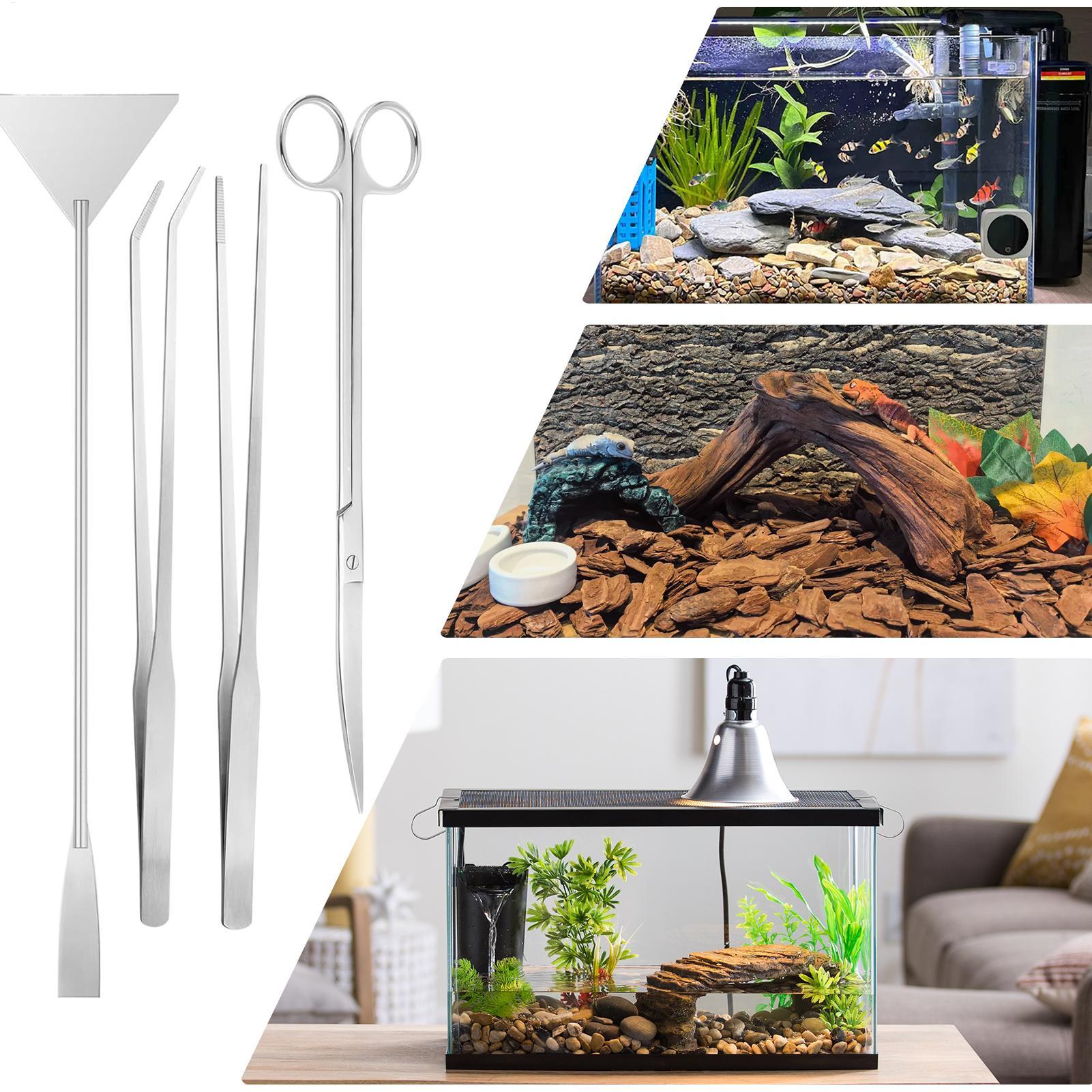 Planted Aquarium Maintenance Kit - Kit d'outils d'aquarium en acier inoxydable,