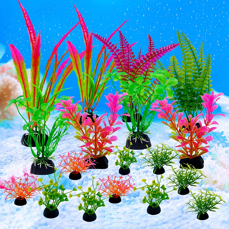 Planted Aquarium Bowl - Plante de Simulation d'aquarium, 18 pièces,